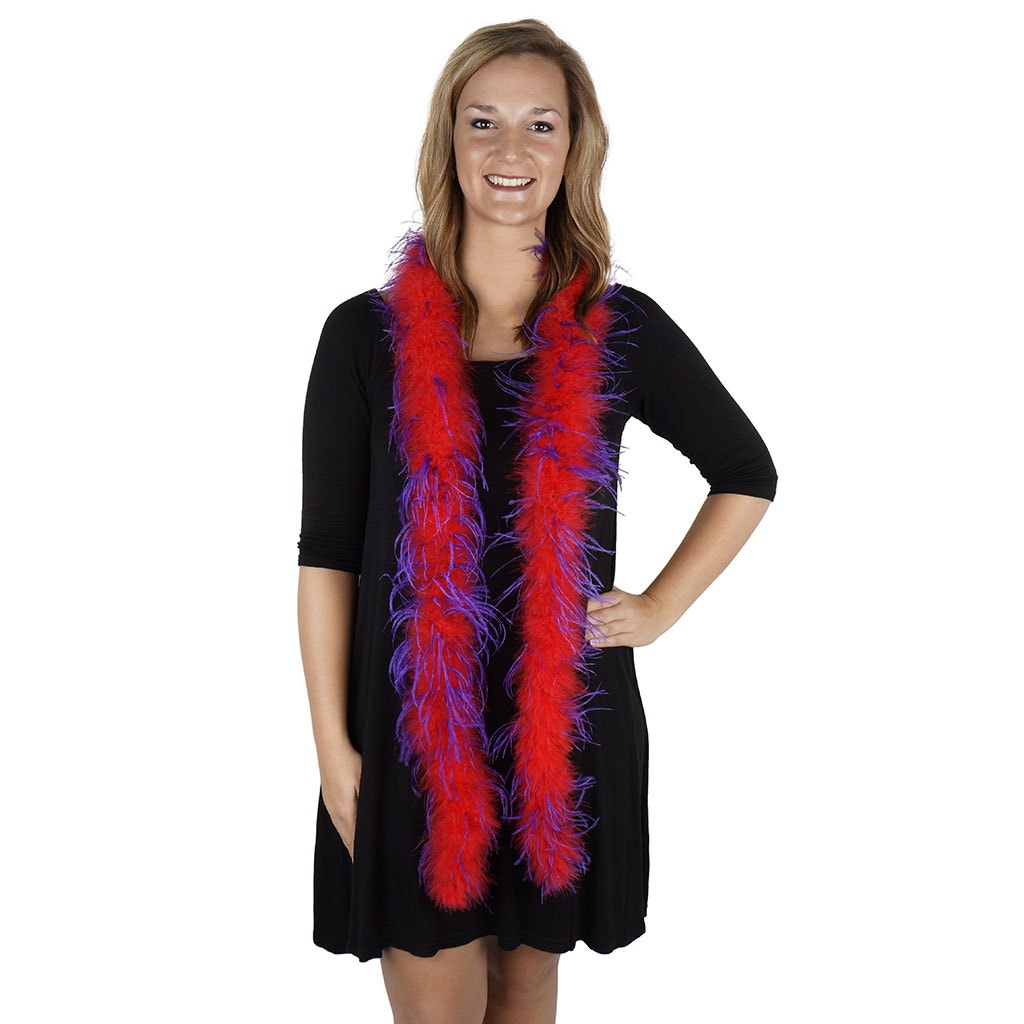 Marabou and Ostrich Feather Boa - Red/Regal