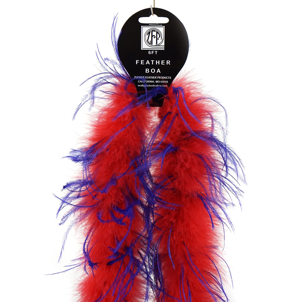 Marabou and Ostrich Feather Boa - Red/Regal