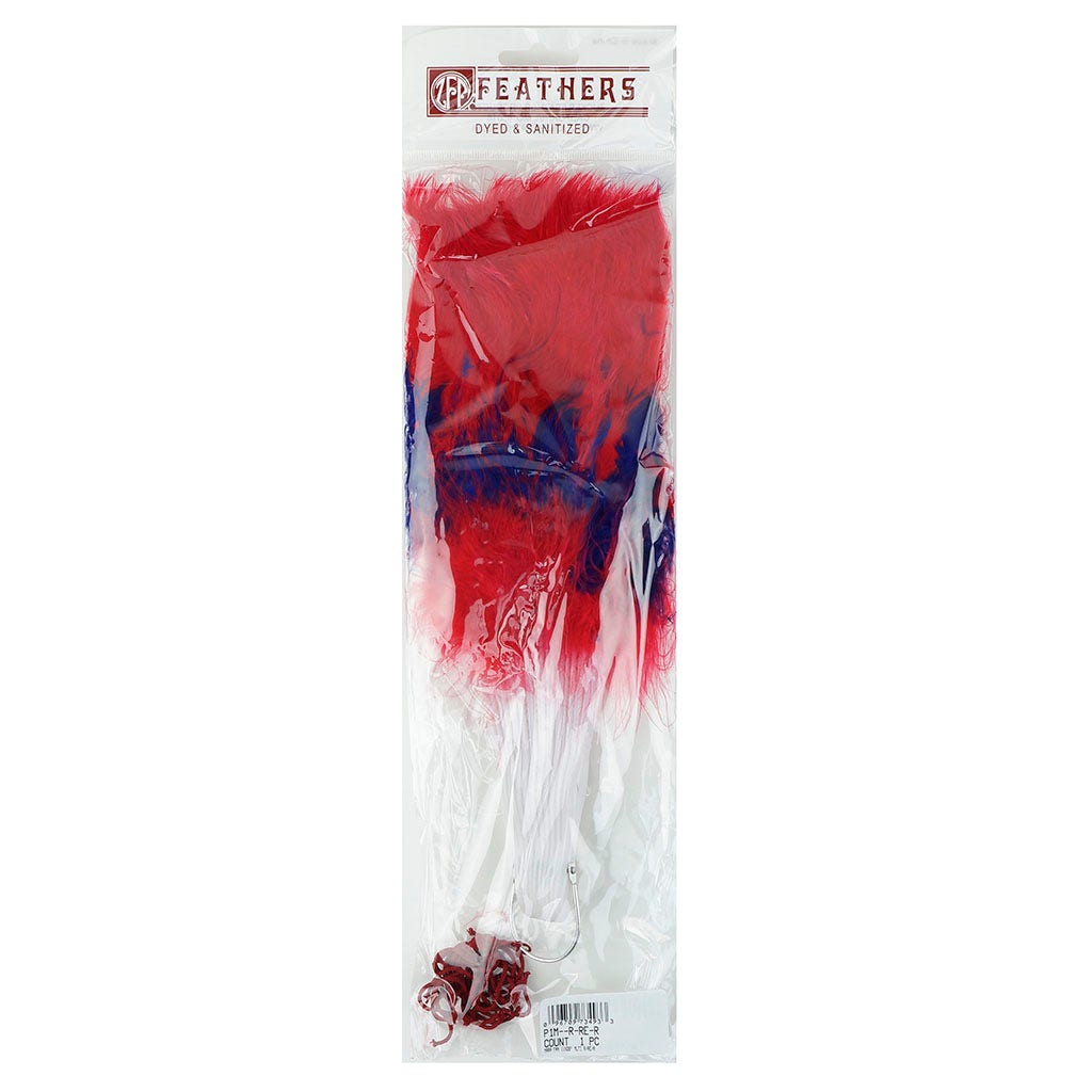 Marabou Feather Fan Multi Color Red/Regal/Red