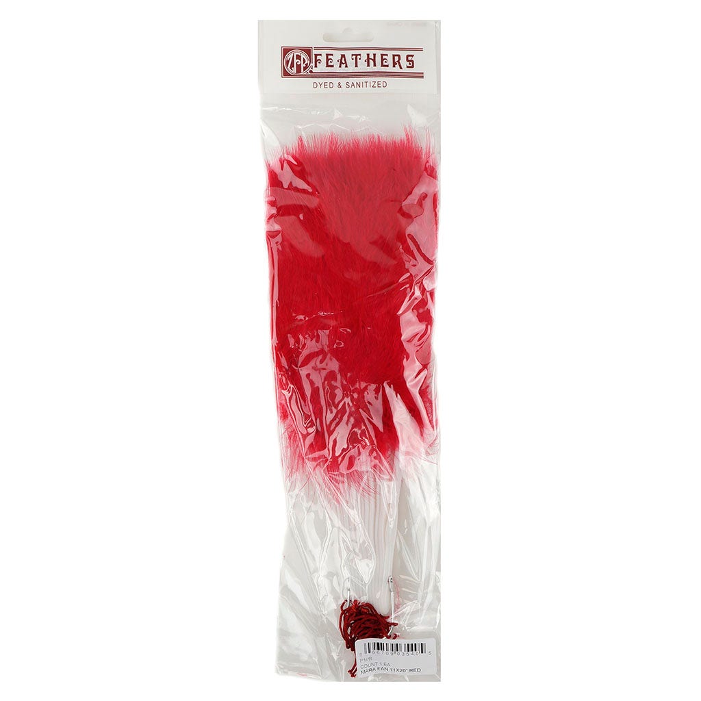 Marabou Feather Fan - Red