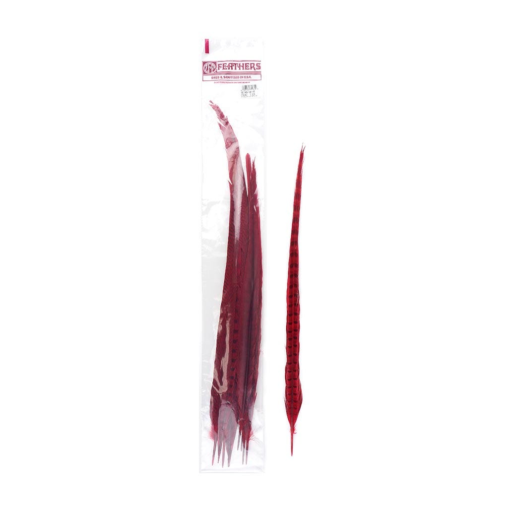 Pheasant Tails Assorted Bleached - Red