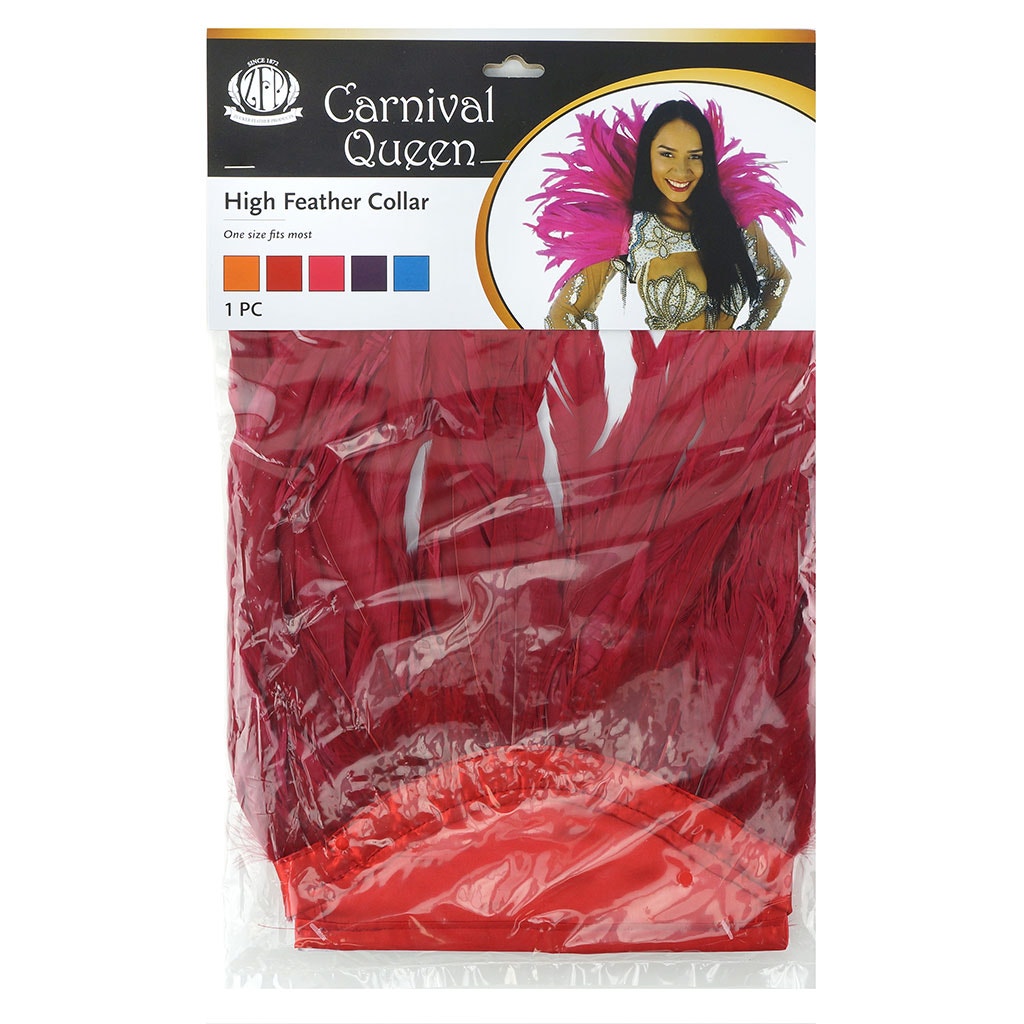 Carnival Feather Collar - Red