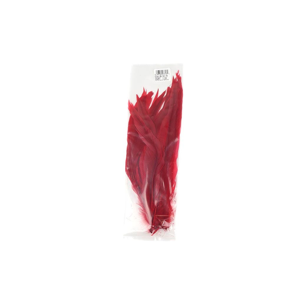 Rooster Coque Tails White-Dyed - Red