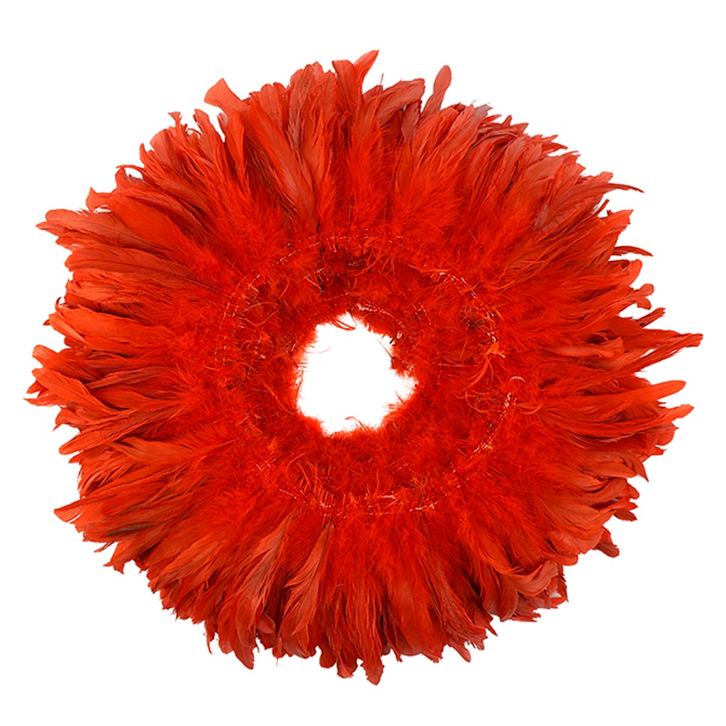 Rooster Coque Tail Feathers Bleach and Dyed - Red