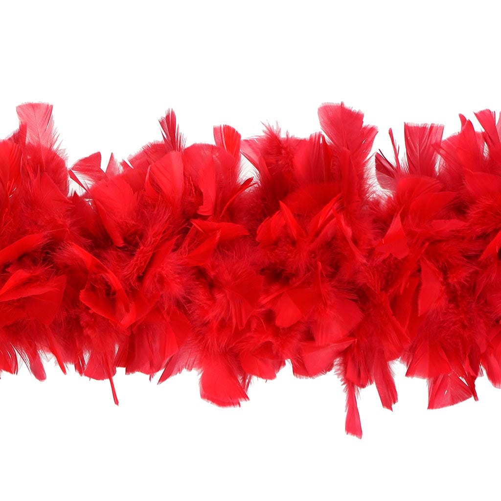 Turkey Feather Boa 8-10" - Red