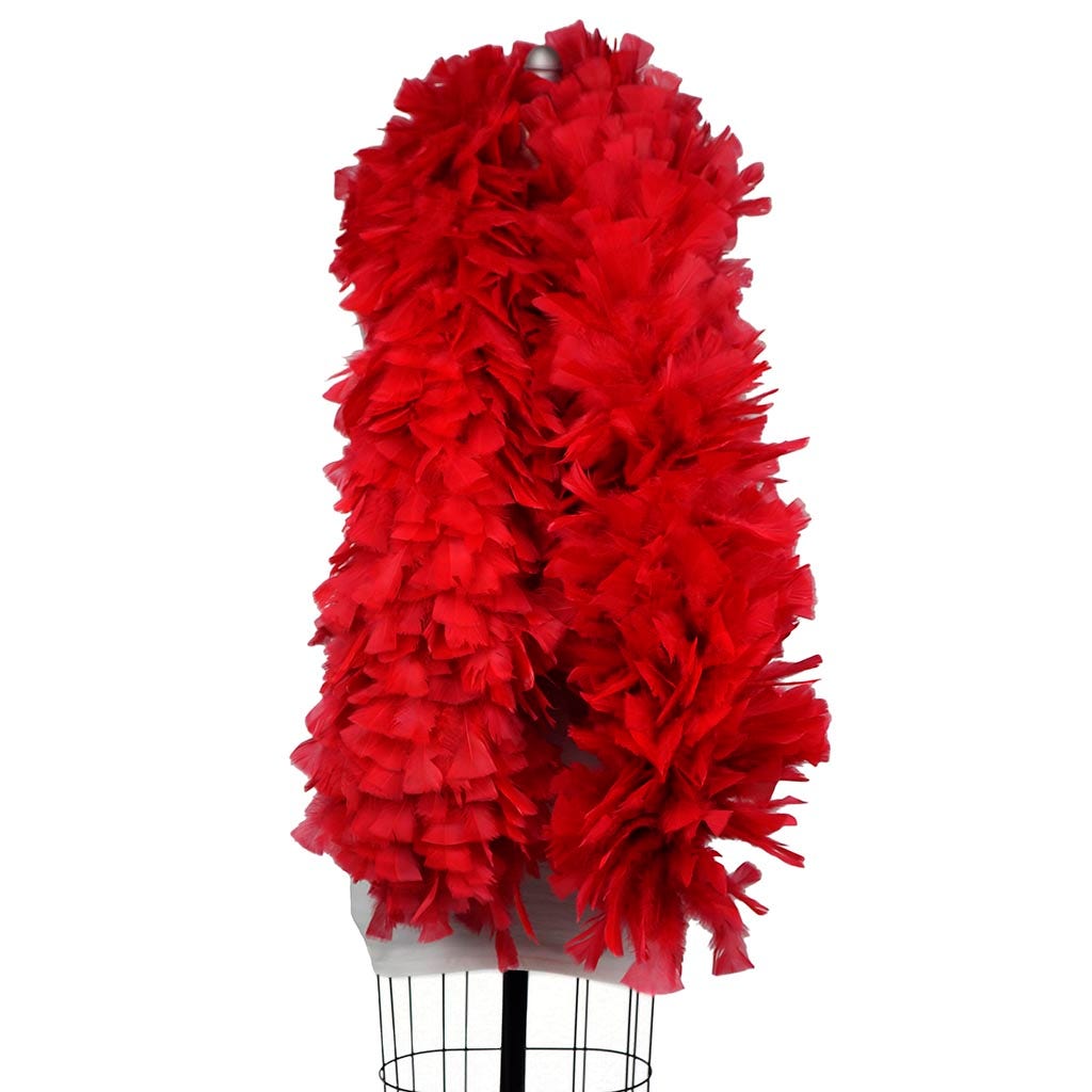 Turkey Feather Boa 10-14" - Red