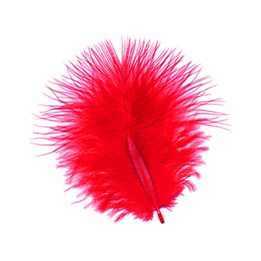 TURKEY MARABOU FEATHERS 1-4" - RED