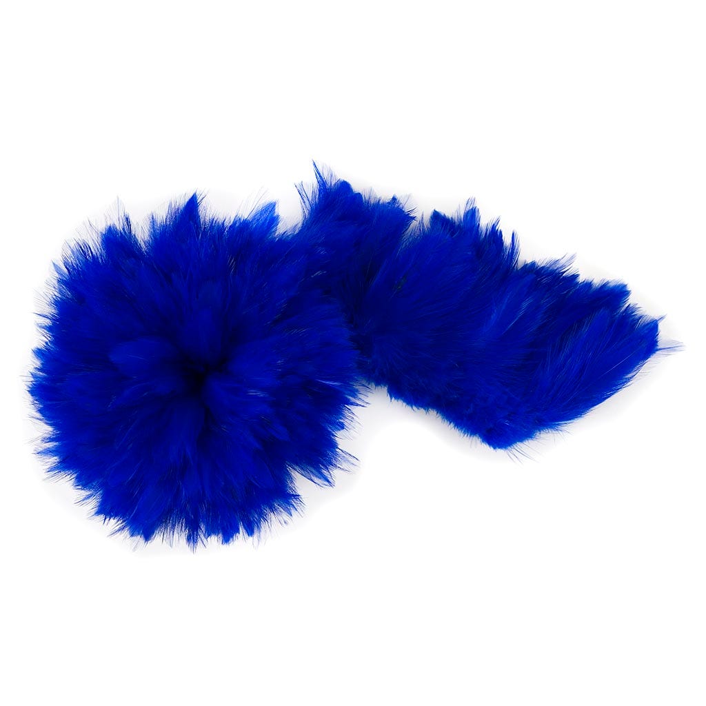 Rooster Hackle-White-Dyed - Royal