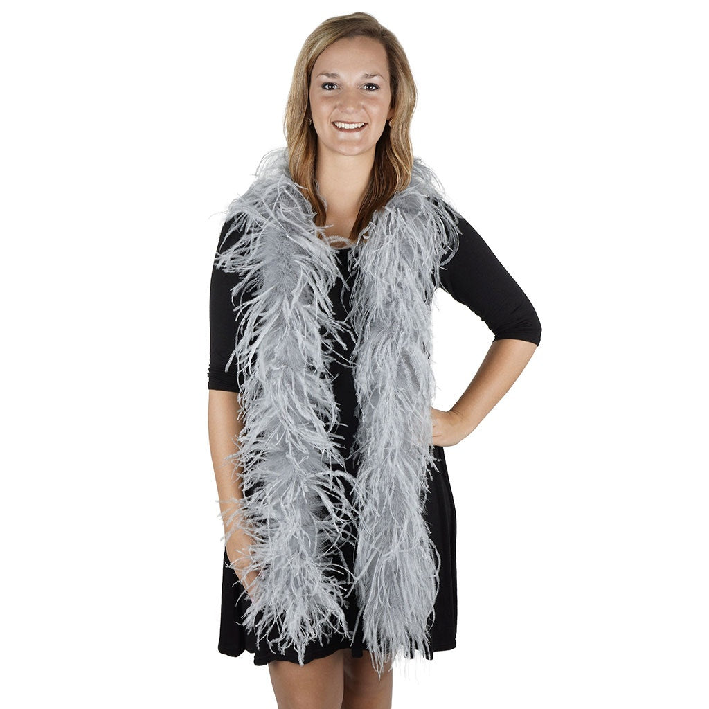 Silver 2 Ply Ostrich Feather Boa