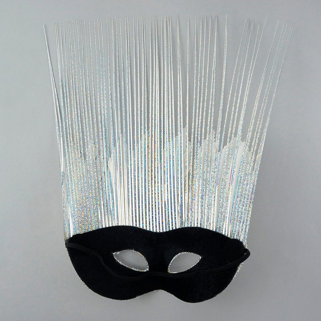 Goose Feather Mask Silver/White