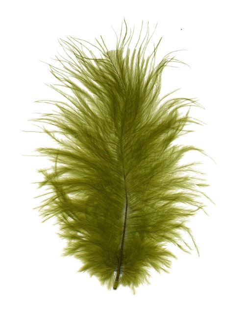 TURKEY MARABOU FEATHERS 1-4" - OLIVE