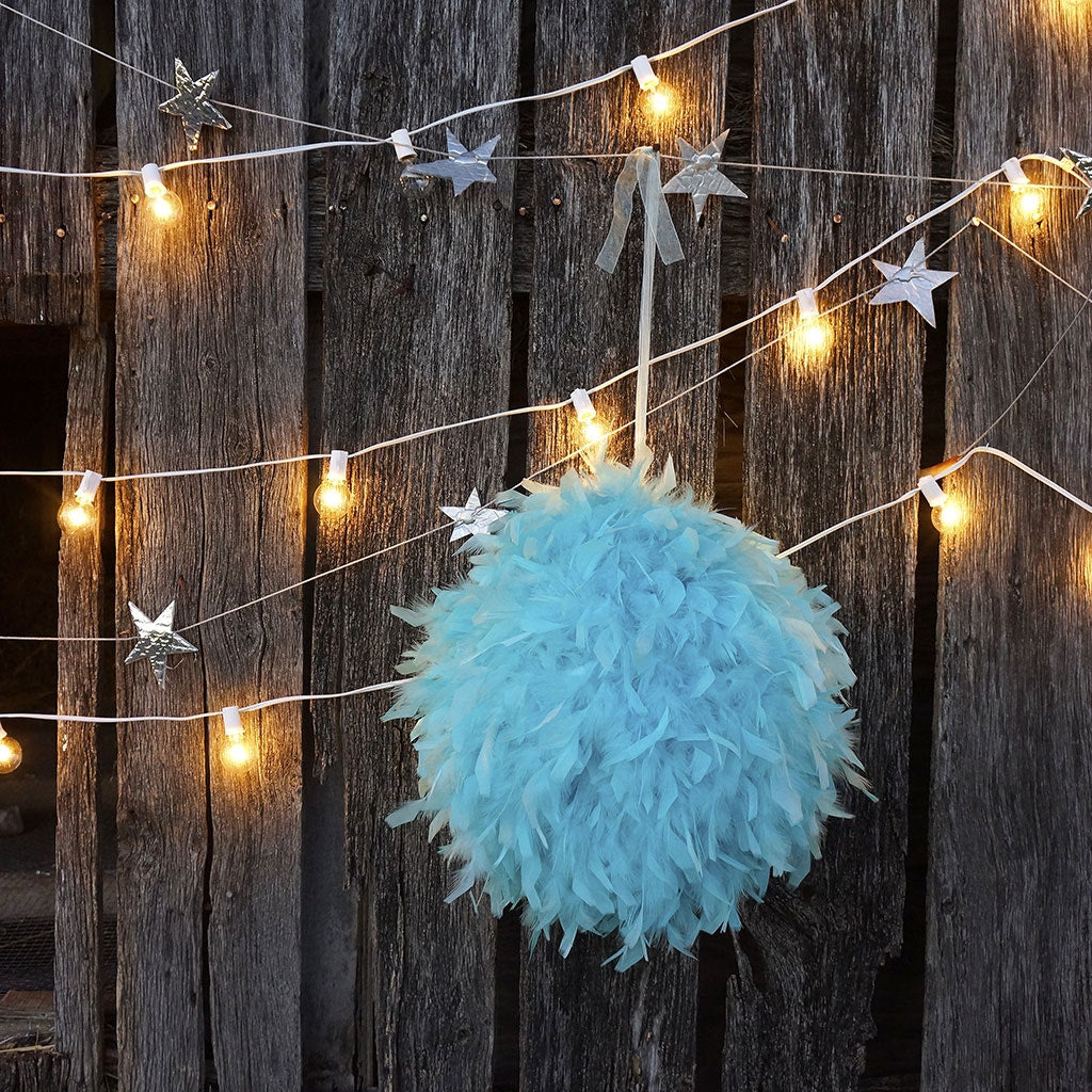 Chandelle Feather Pom Poms - Lt Turquoise