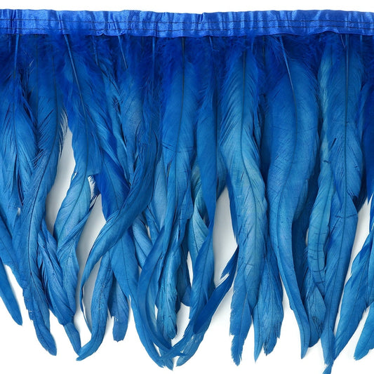Bleach Dyed Coque Tail Fringe - 10-12" - Dark Turquoise