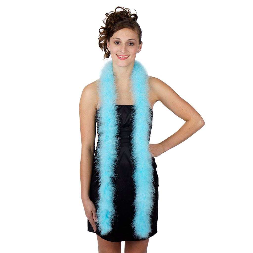 Full Marabou Feather Boa - Light Turquoise