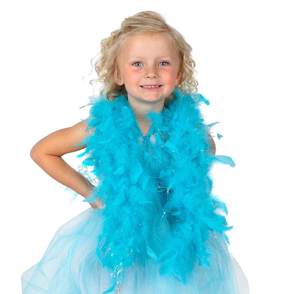Dress Up Feather Boa for Little Girls - Regal/Opal Lurex
