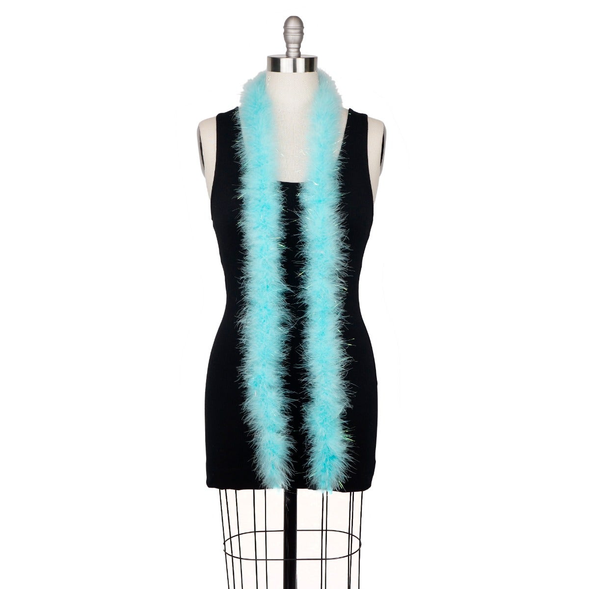 Marabou Boa with Lurex - Mediumweight - Lt Turquoise/Opal Lurex