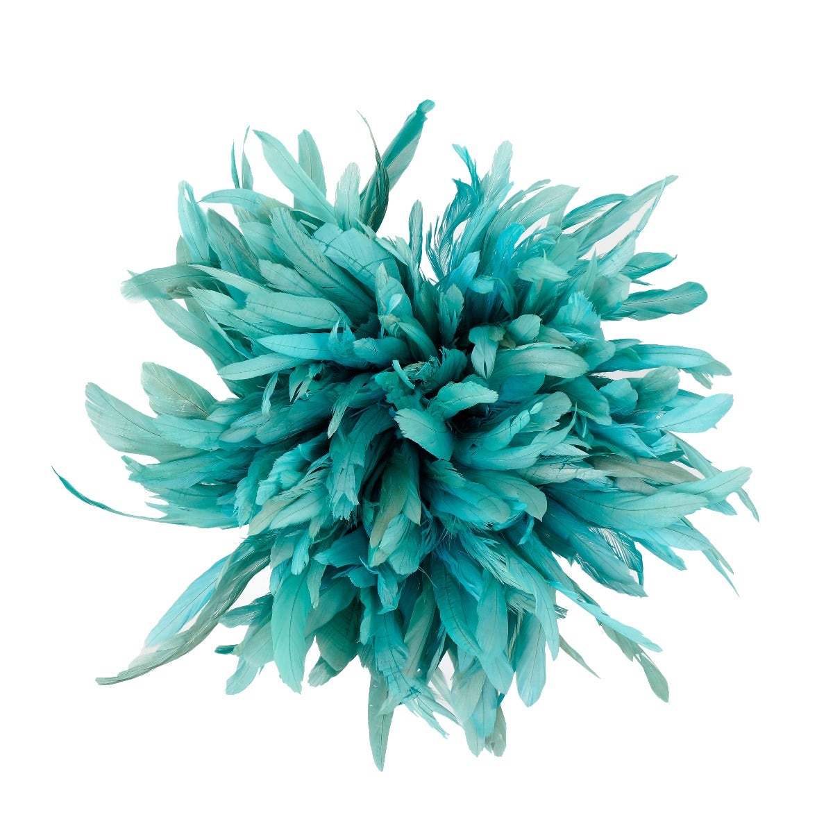 ROOSTER COQUE TAILS FEATHERS BLEACH DYED 7-10” - 1/2 Yard ( 18" ) - Light Turquoise