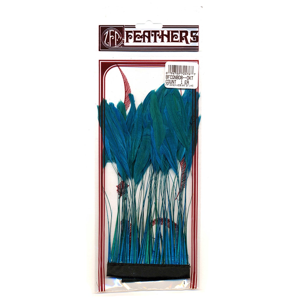 Stripped Bleached Coque Fringe - Dark Turquoise