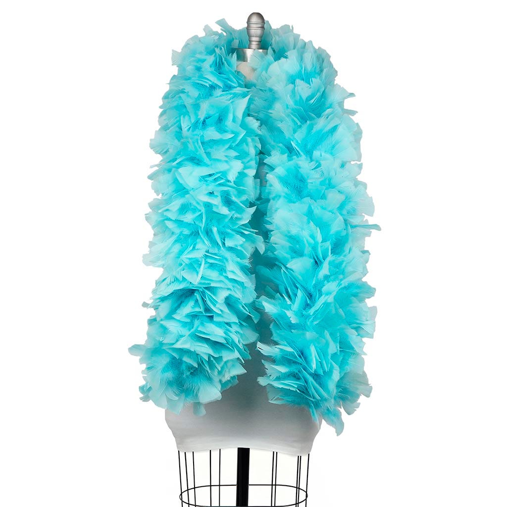 Turkey Feather Boa 8-10" - Light Turquoise