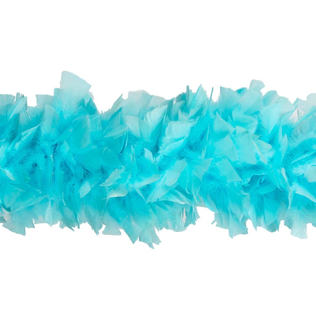 Turkey Feather Boa 8-10" - Light Turquoise