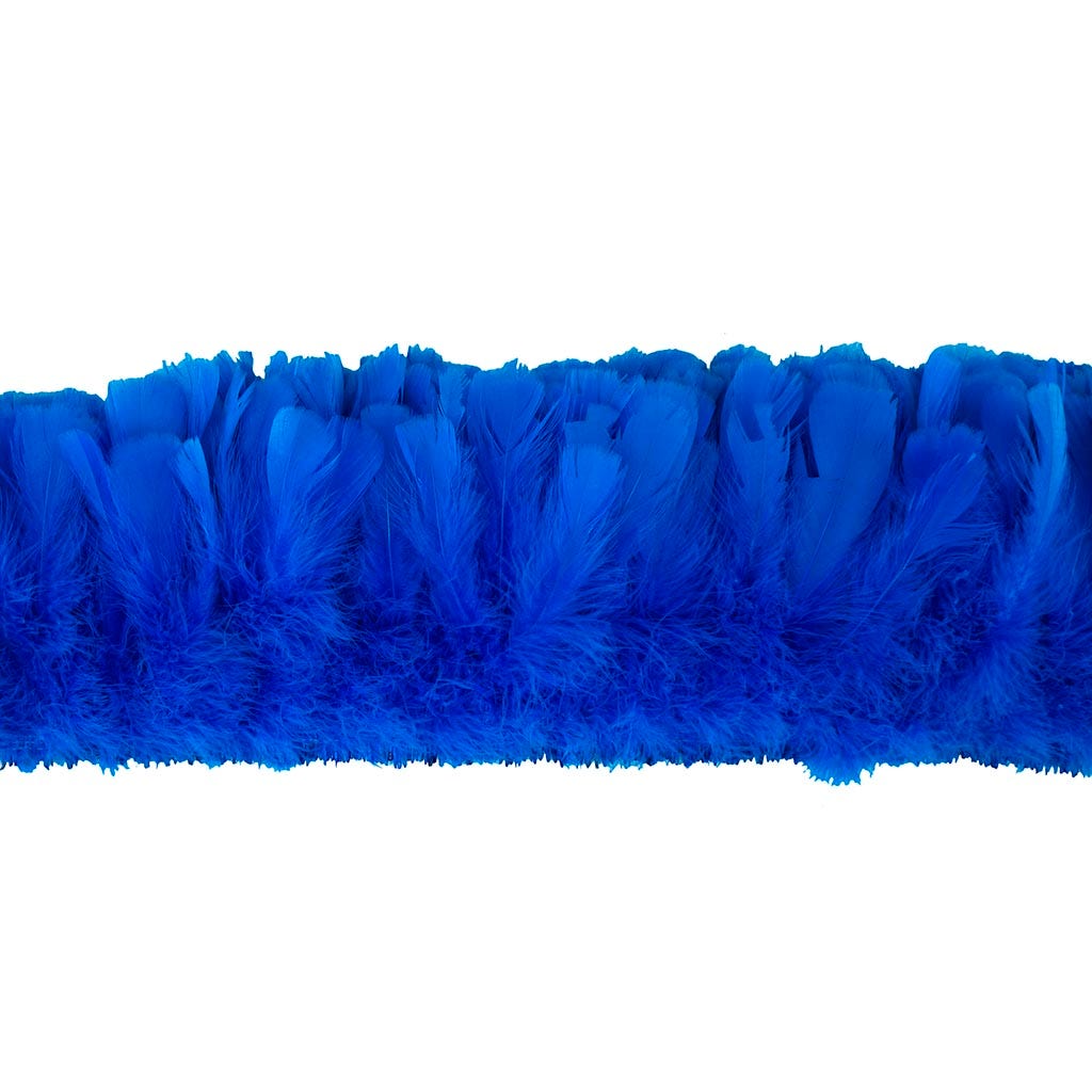 Parried Turkey Ruff Feathers - 1/2YD - Dark Turquoise