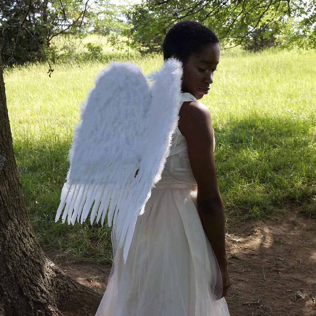 Medium White Cosplay Costume Feather Angel Wings - White