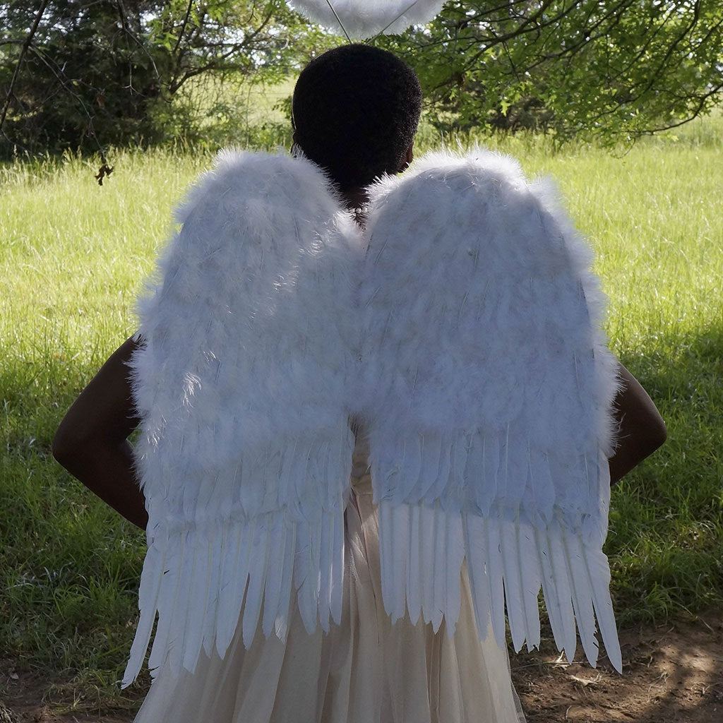 Medium White Cosplay Costume Feather Angel Wings - White