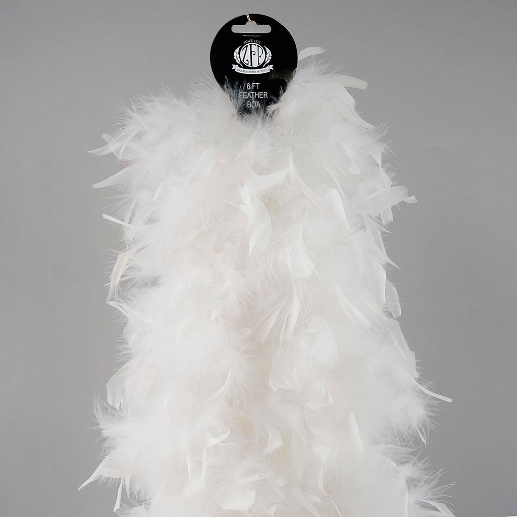 Chandelle Feather Boa - Medium Weight - White