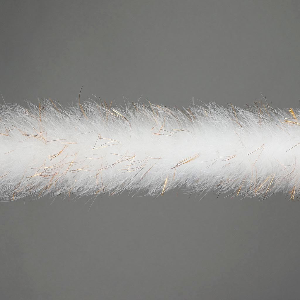 Full Marabou Feather Boa with Lurex - White/Gold Lurex