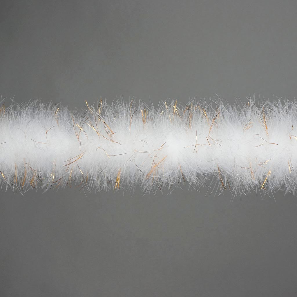 Marabou Boa with Lurex - Mediumweight - White/Gold Lurex