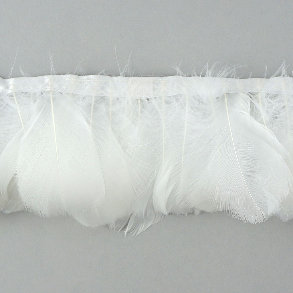 1 Yard White Goose Feather Trim