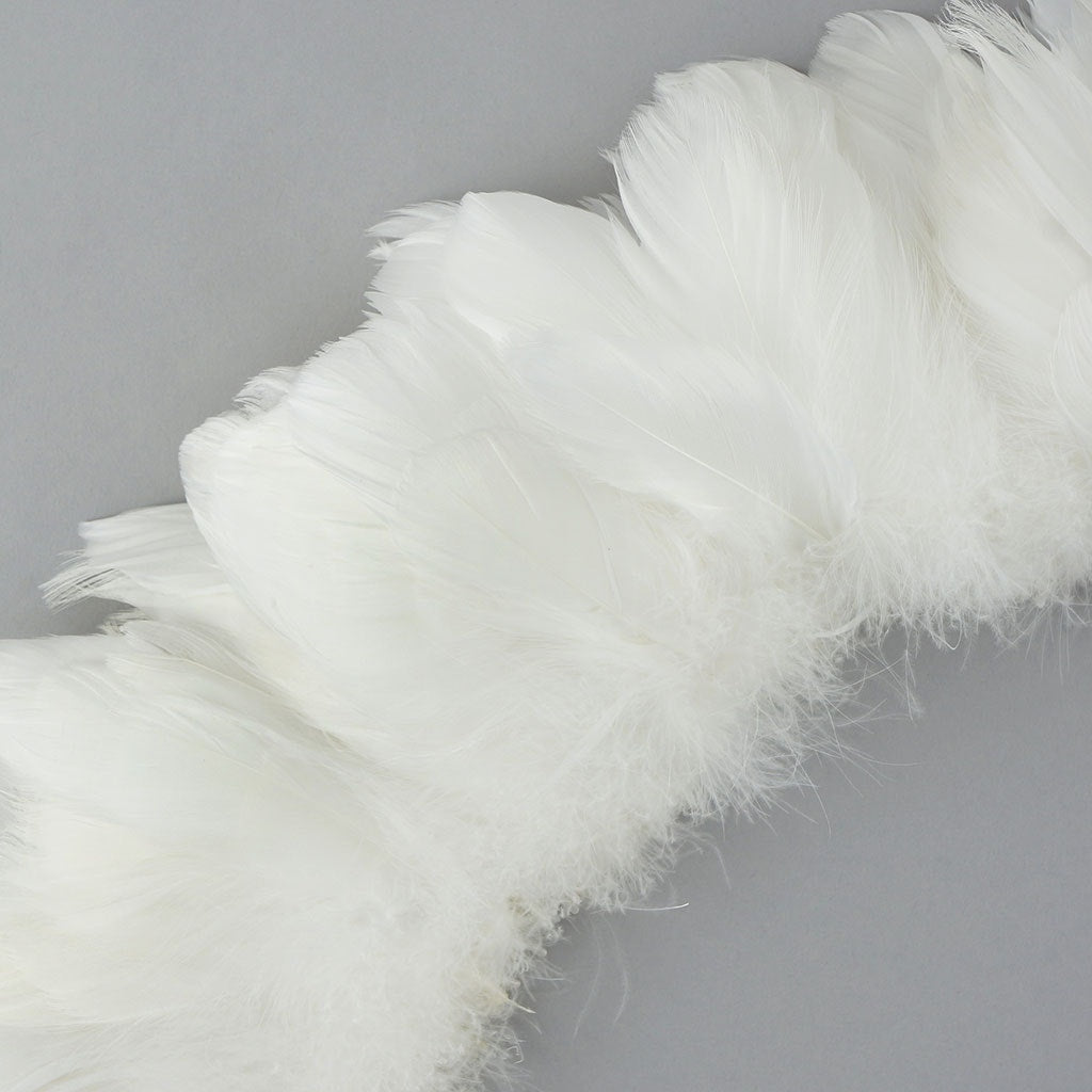 Goose Coquille Feathers Dyed White