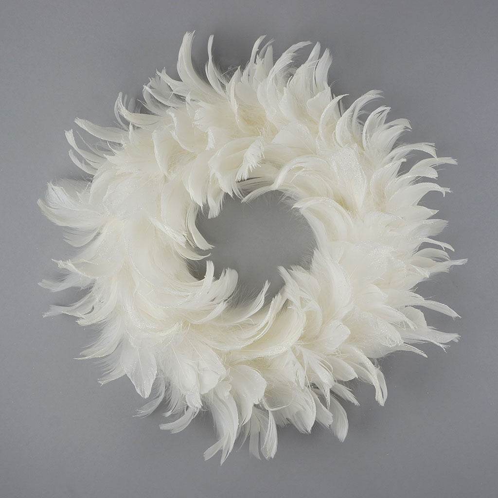 White Hackle Feather Wreath - 15