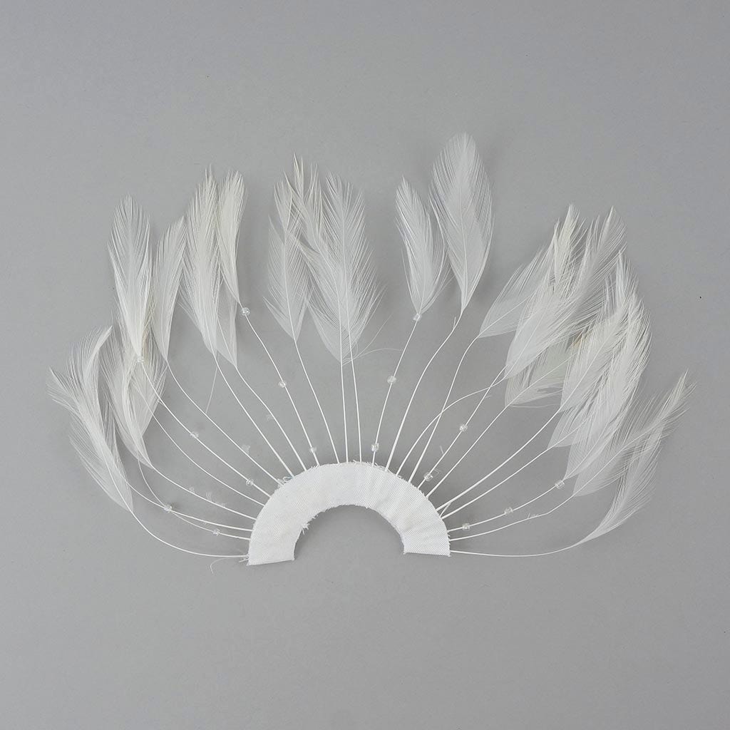 Feather Hackle Plates Solid Colors - White