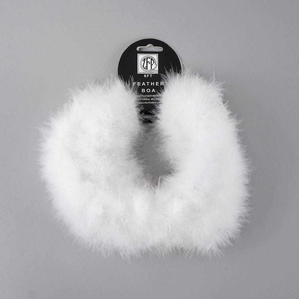 Thin Marabou Feather Boa - White