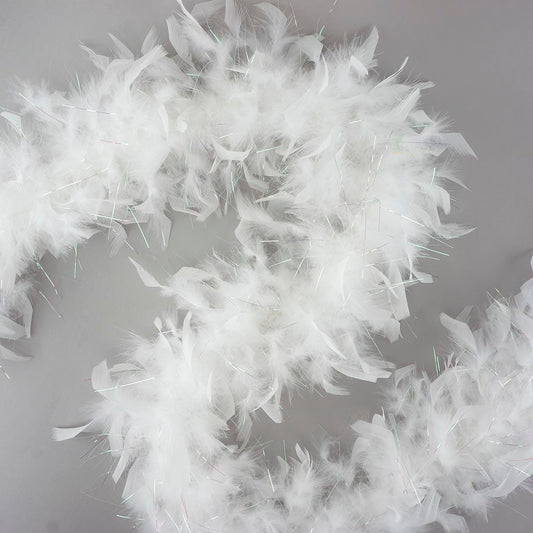 Chandelle Feather Boa - Lightweight  - White with Opal