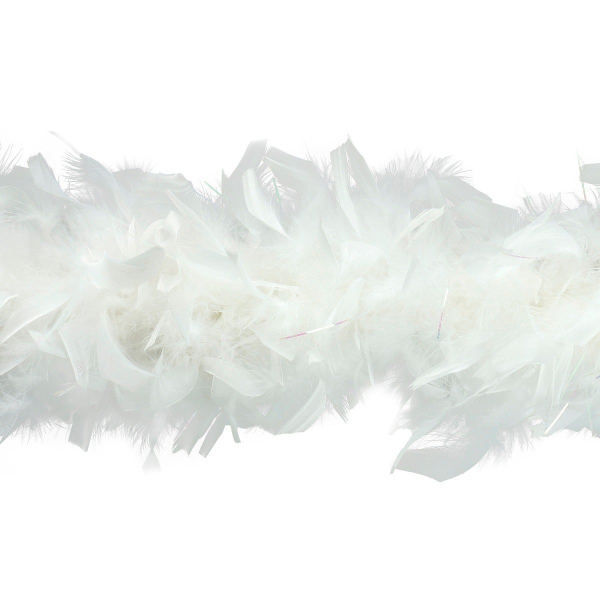 Chandelle Feather Boa with Lurex - Heavyweight - White/Opal Lurex