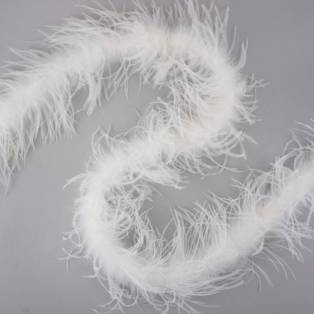 1 Piece - Ivory Ostrich Feather Boa 3 Ply