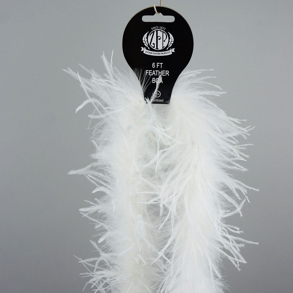 Marabou and Ostrich Feather Boa - White