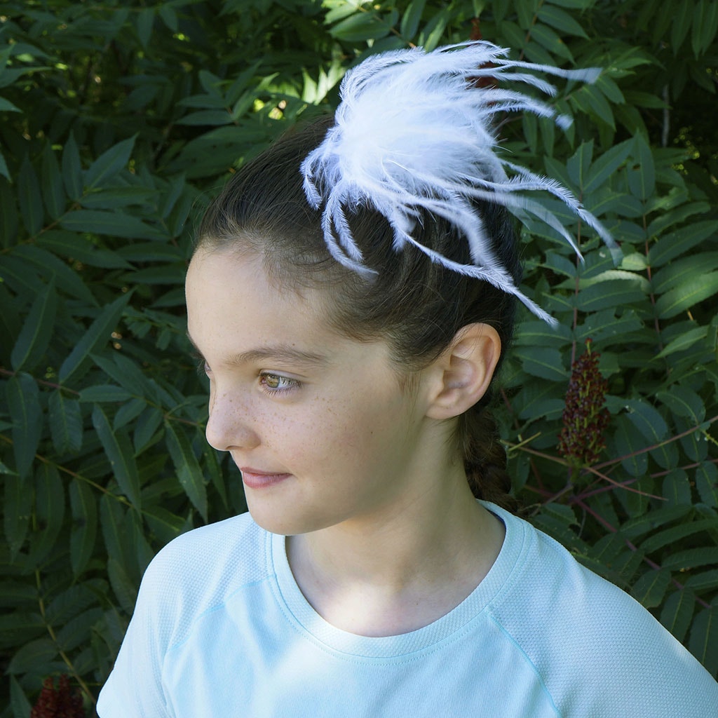 Ostrich Feather Clip-White