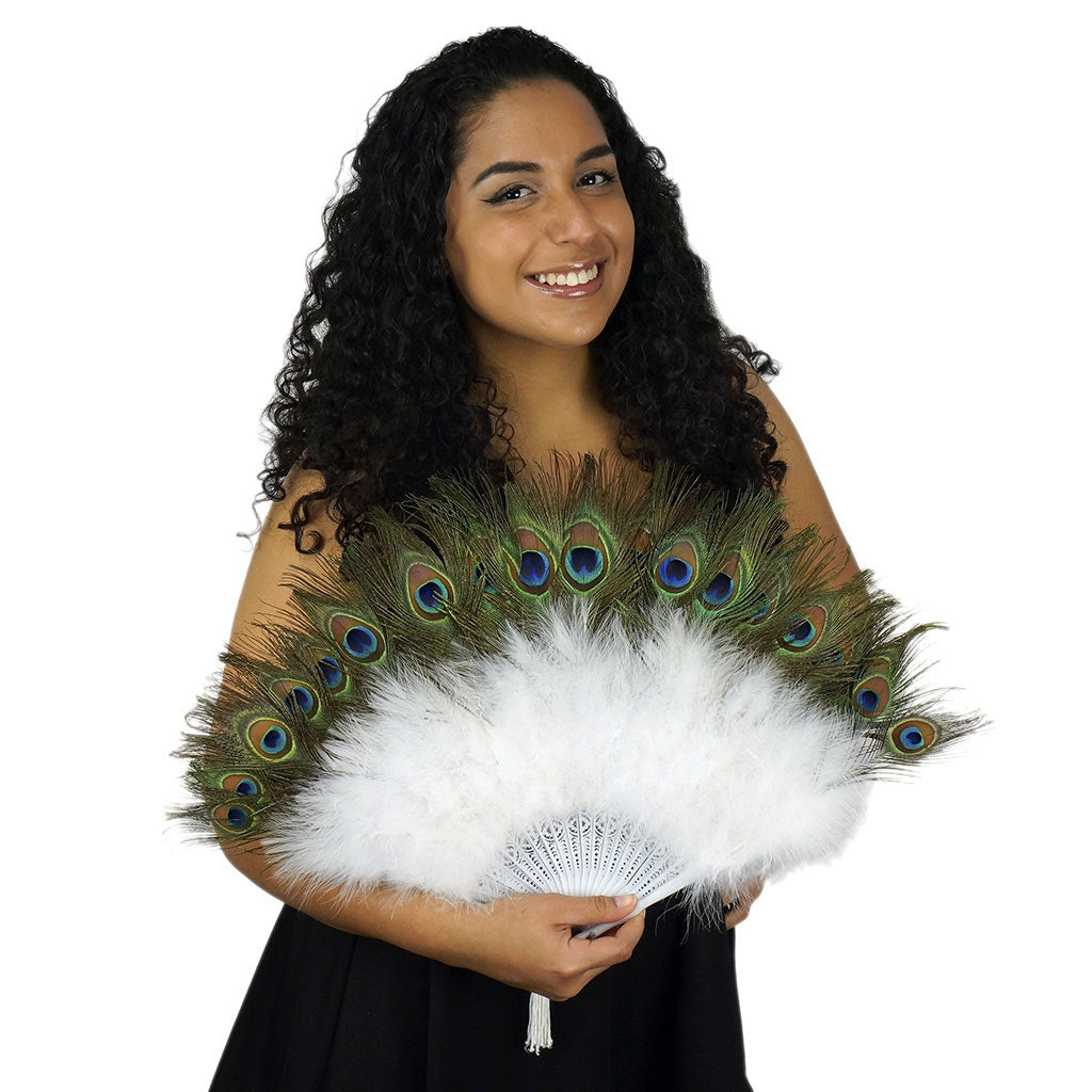 White Feather Costume Fan