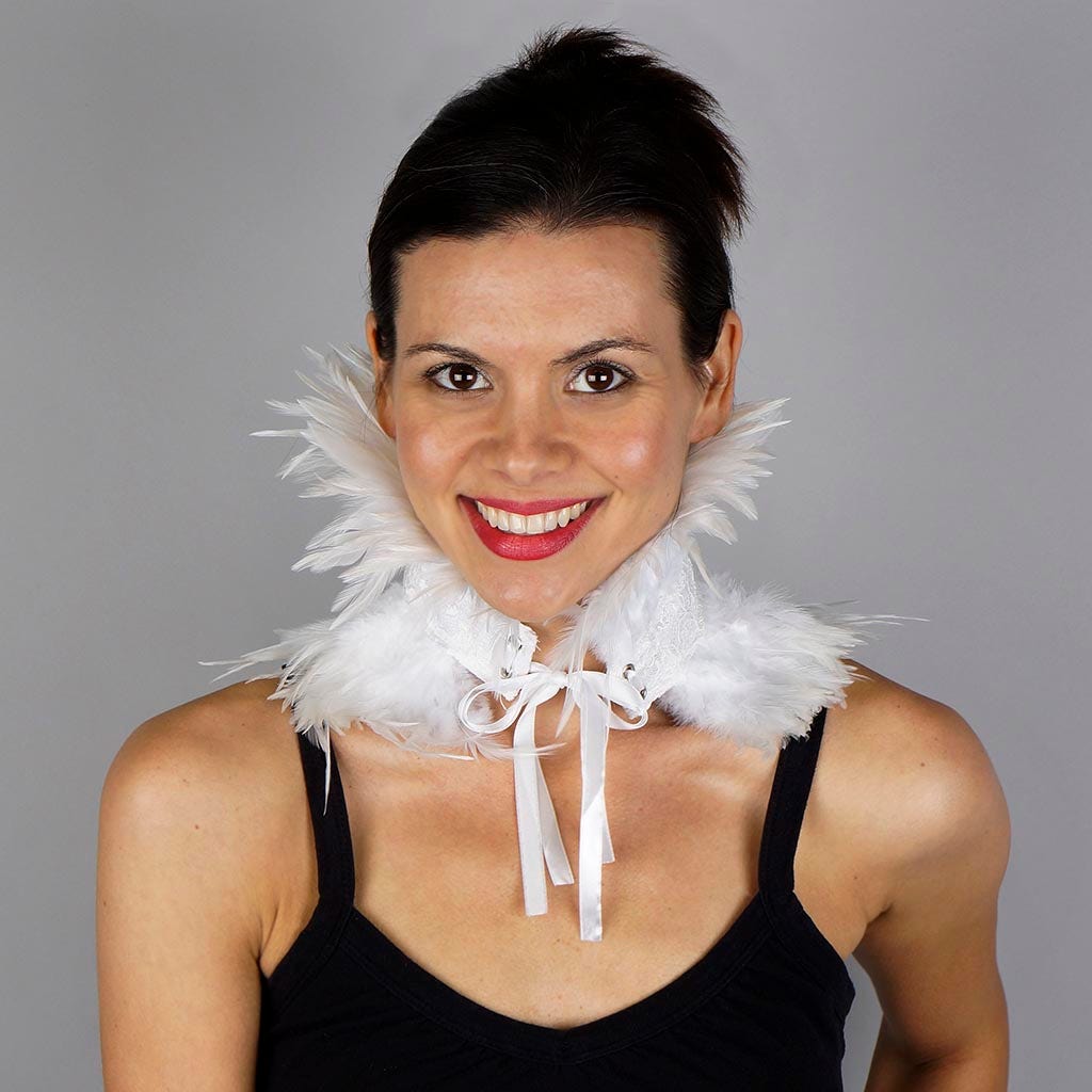 Feather Choker White