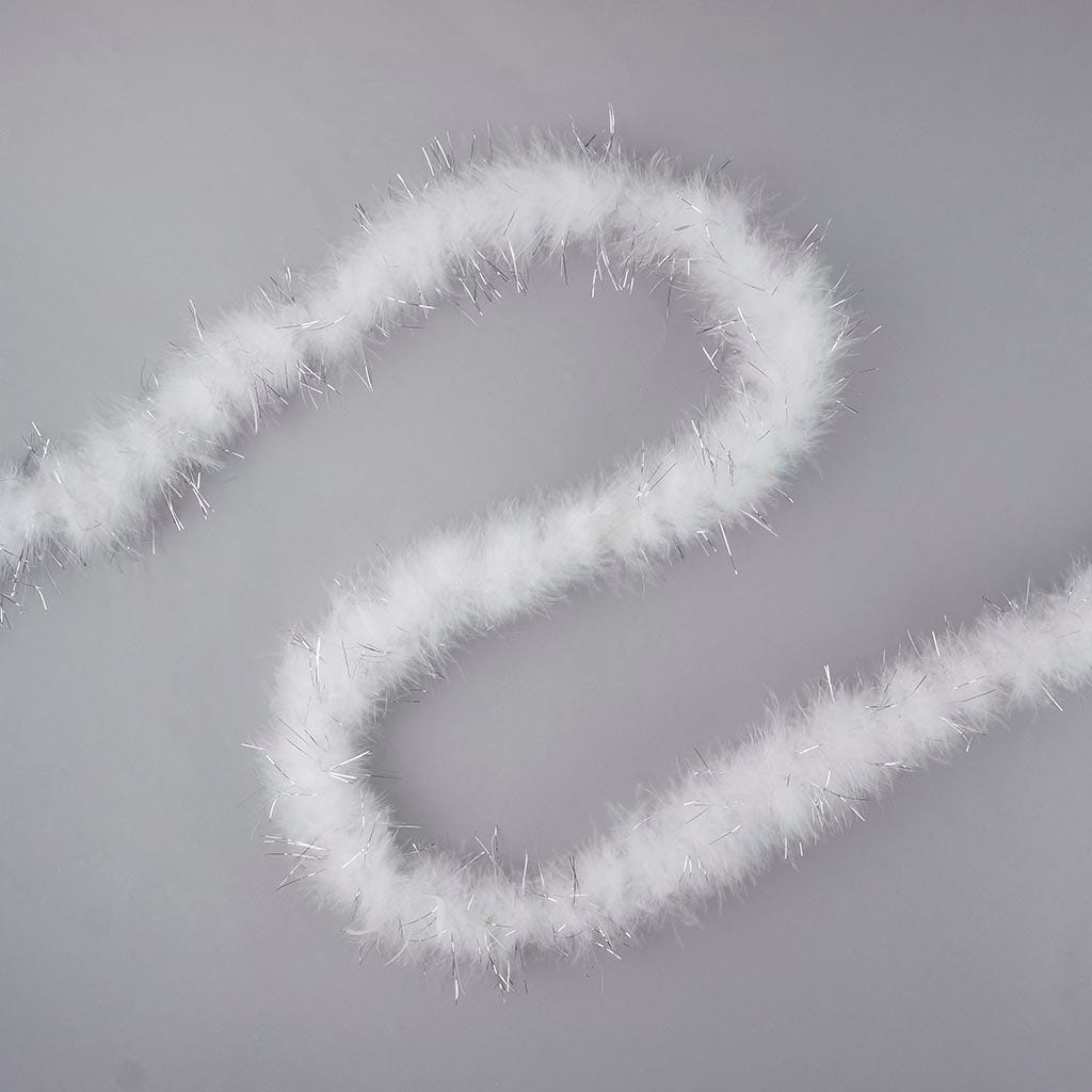 Black Feather Boa with Silver Tinsel