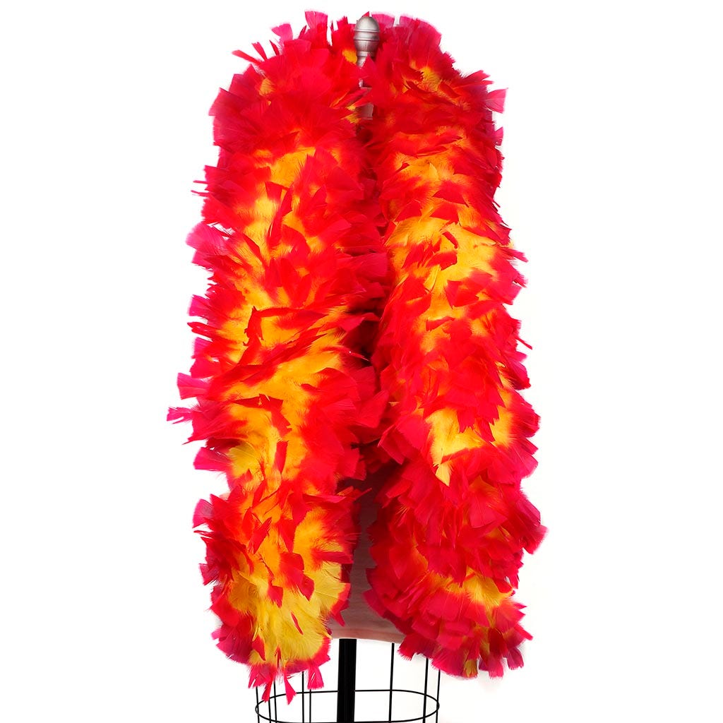 Collectors Edition Hulk Feather Boa 10-14" - Fluorescent Yellow/Shocking Pink Tipped