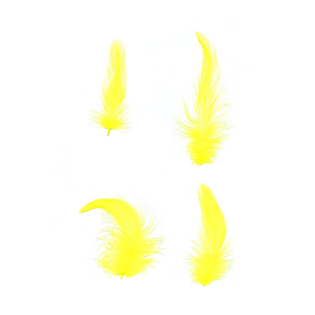 Rooster Hackle-White-Dyed - Fl Yellow