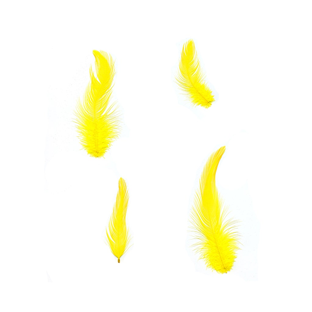 Rooster Hackle-White-Dyed - Yellow