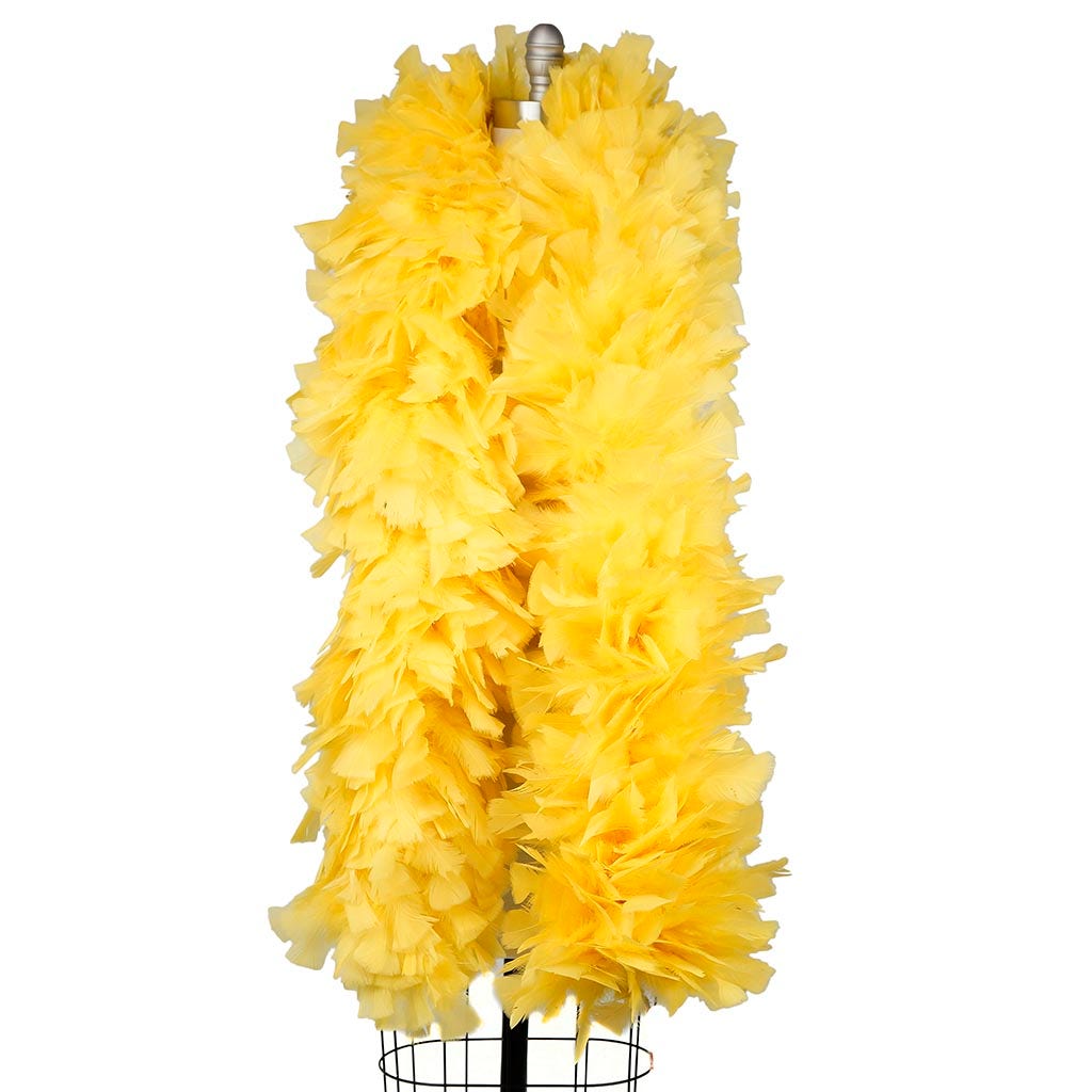 Turkey Feather Boa 10-14" - Yellow