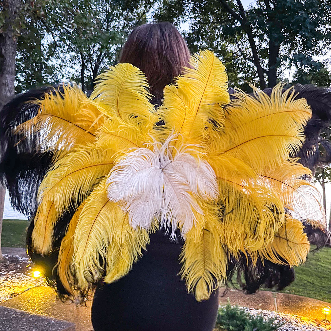 Ostrich Wings Medium 25 x 33 inch --Bumblebee