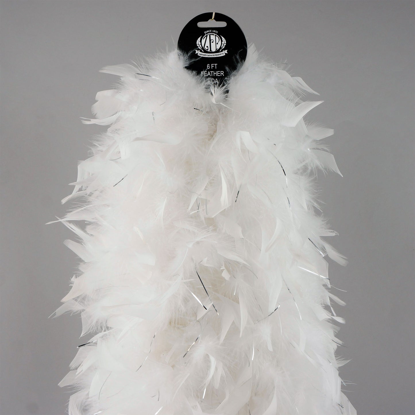 Chandelle Feather Boa with Lurex - Heavyweight  - White/Gold Lurex