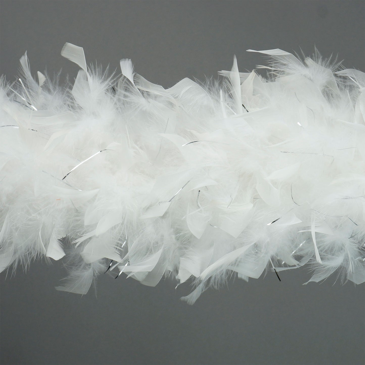 Chandelle Feather Boa with Lurex - Heavyweight  - White/Gold Lurex